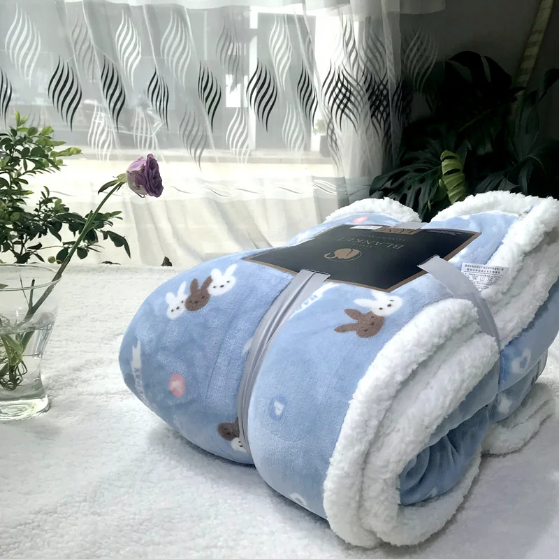 Утолщенное двустороннее одеяло для дома и офиса, Фланелевое кашемировое теплое одеяло для дивана, кровати, путешествий, портативное холодостойкое одеяло