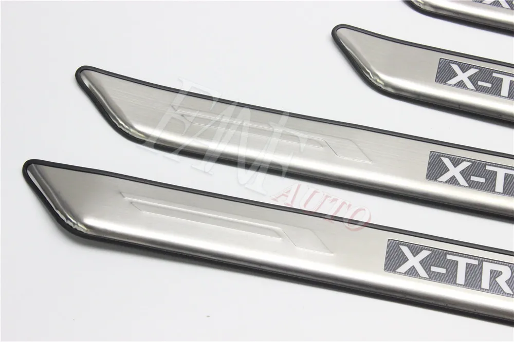 Нержавеющая сталь светодиодные пороги Накладка защита порогов защитная накладка для Nissan X-trail 2007-2013