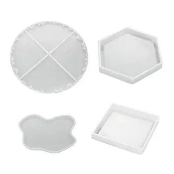 

Crystal Epoxy Resin Mold Coaster Cup Mat Casting Silicone Mould DIY Crafts Table Decoration Jewelry Making Tools