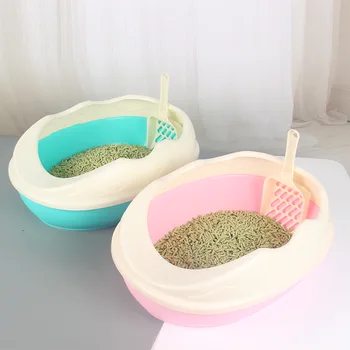 

Cat Litter Box Semi-closed Cat Toilet Big Cat Potty To Send Cat Litter Shovel Pet Supplies