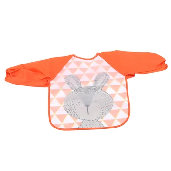 

Baby EVA Double Bib Infant Waterproof Disposable Wash Bib Smock Children Long Sleeve Feeding Hood Bib