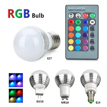 

Globe RGB LED Light Bulbs 1Changing Remote Controller E27 GUMR16 E14
