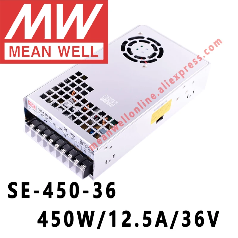 Mean Well SE-450 Series 450W 3,3 V/5 V/12 V/15 V/24 V/36/48 V DC одиночный выход импульсный источник питания meanwell Интернет-магазин