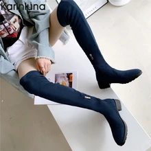 Женская мода г. Большие размеры 43, Сапоги выше колена леопардовой расцветки на массивном каблуке Женская обувь зимняя женская обувь на меху