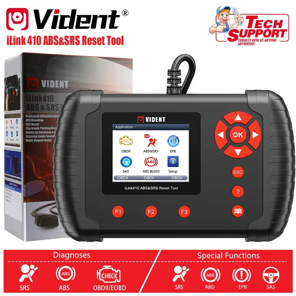 VIEDNT iLink410 ABS & SRS SAS инструмент сброса OBDII диагностический сканирующий