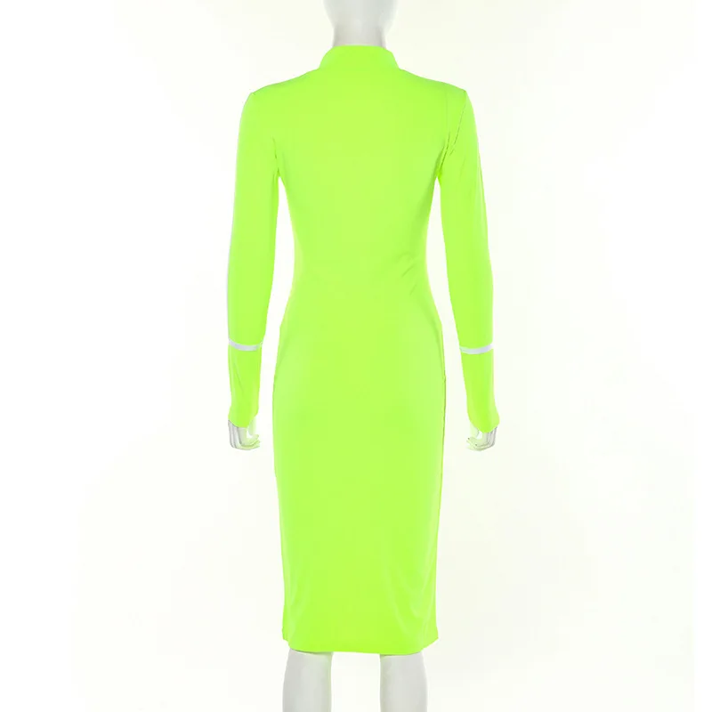 Женское платье в полоску с длинными рукавами в стиле пэчворк облегающее платье длины миди винтажное офисное платье vestido ropa mujer