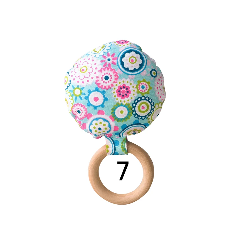 BalleenShiny Baby Soothing Teethers Toys Inafant Wooden Teething-Rings Crib Holder Rattles Pacifier Chain Decoration Baby Care - Цвет: flowers02