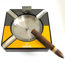 Cohiba квадратная съемная чаша Противоскользящий резак домашний 4 сигары держатель металлический 4 слота сигарета сигары для автомобиля пепельница