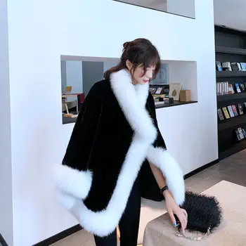 

Winter Coat Women 2019 Women's New Imitation Mink FurFaux Fur Coat Thickened Shawl Cape Cloak High Quality Luxury Coat