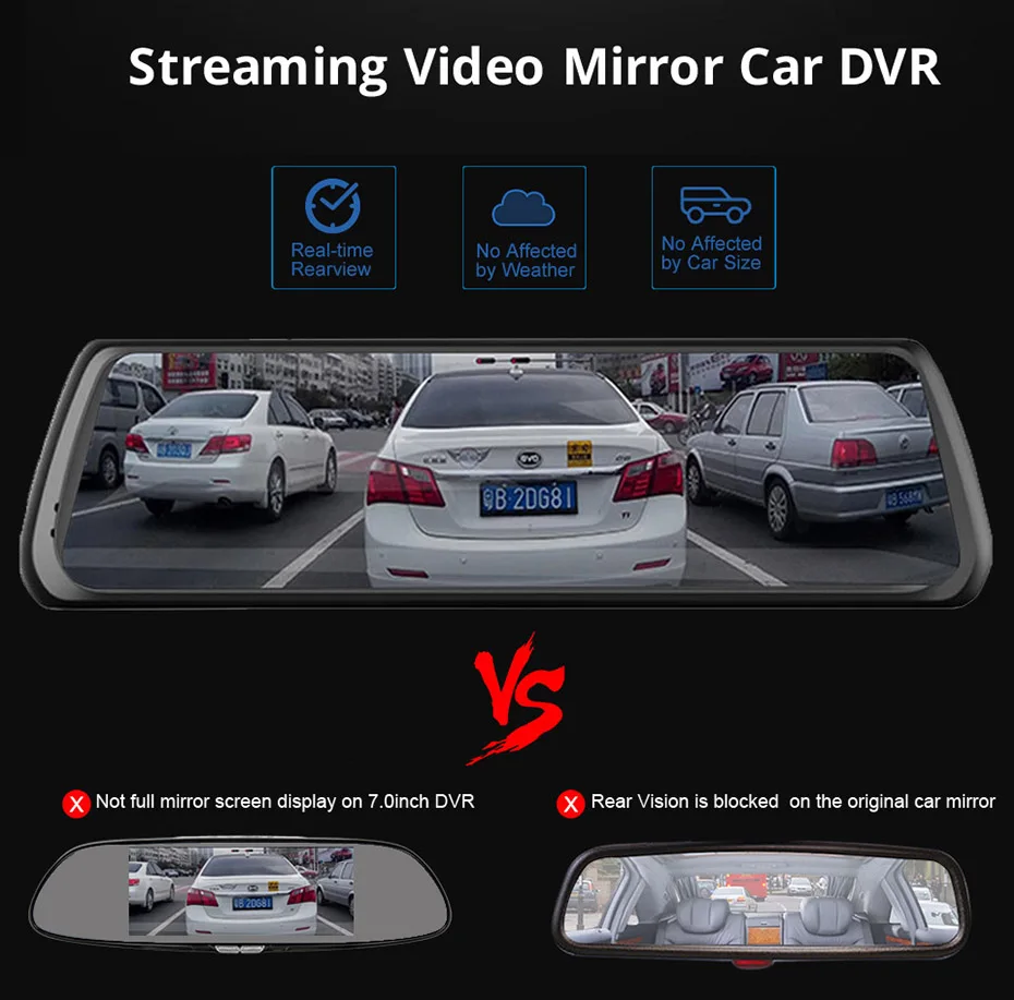 WHEXUNE 4G Android DVR Dash камера FHD 1080P зеркало заднего вида Dvr Автомобильная камера рекордер сигнализация ADAS системы Dash Cam ночное видение