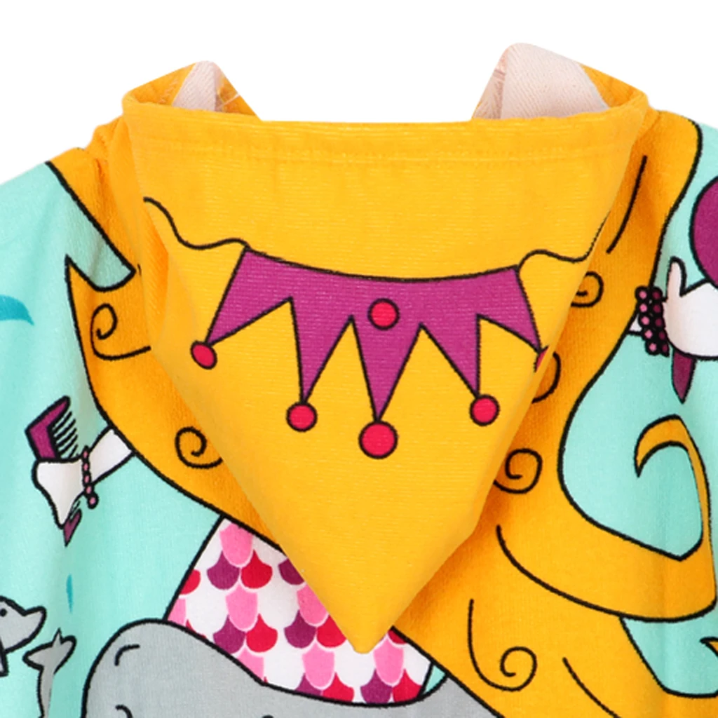 Quick Drying Bathrobe for Kids (80-120cm Height ) Hooded Beach Towel Poncho Robe for Swimming/Surfing/Bathing Set 2