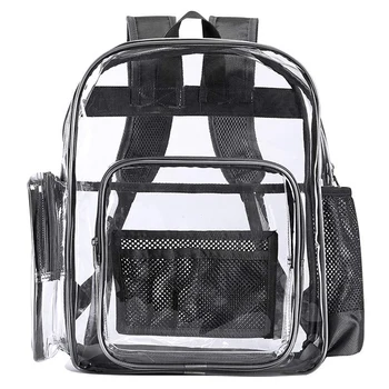 

Clear Transparent Pvc School Backpack, Heavy Duty Clear Backpack with Laptop Compartment for Work, Security, Sporting Events