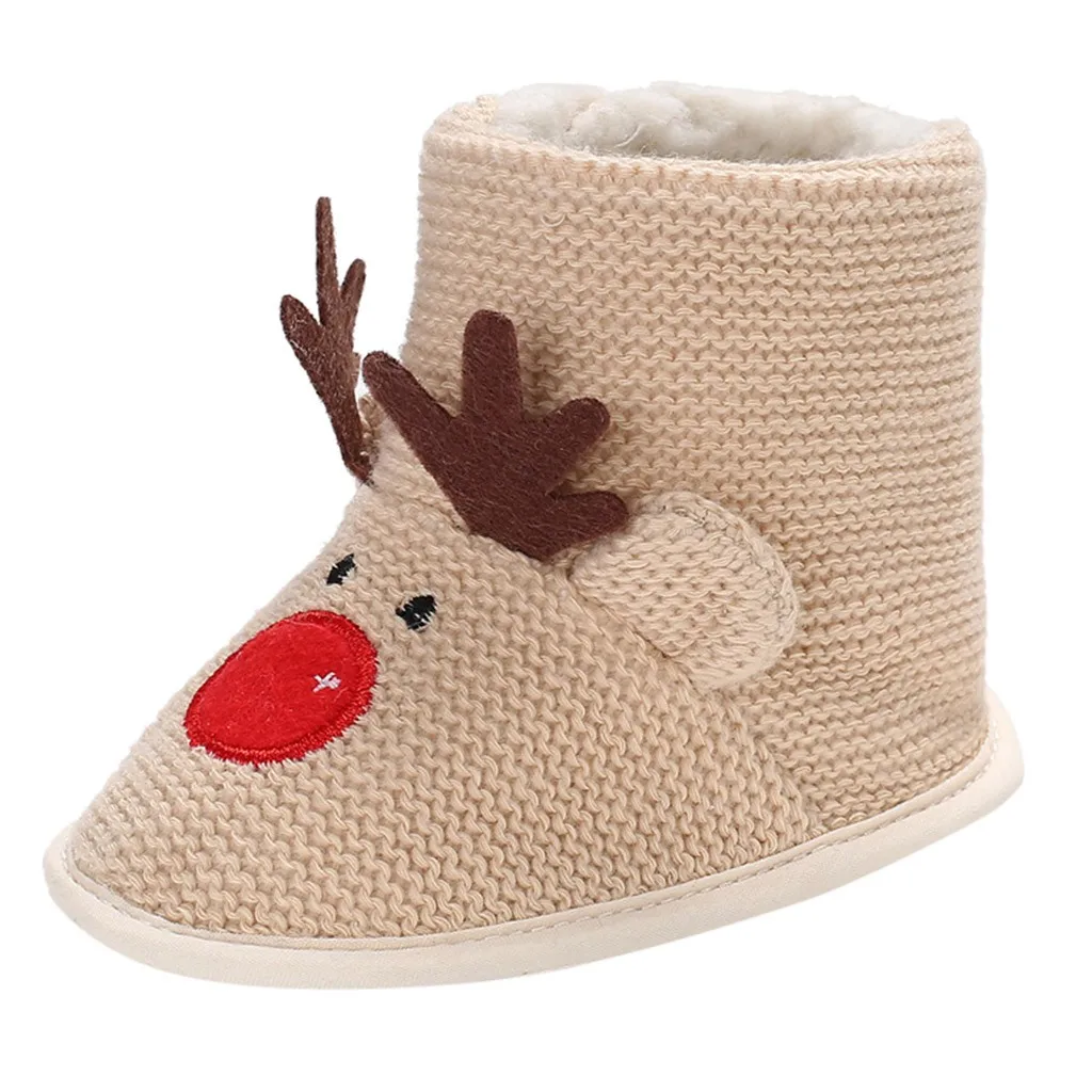 Теплые зимние ботинки; обувь с рождественским рисунком оленя для маленьких девочек и мальчиков; милые утепленные детские ботинки; Botas; Прямая поставка;#12