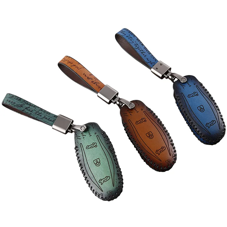 Best Car Accessories Genuine Leather Car Auto Remote Key Case Cover Holder Skin Shell for Tesla Model S Model X