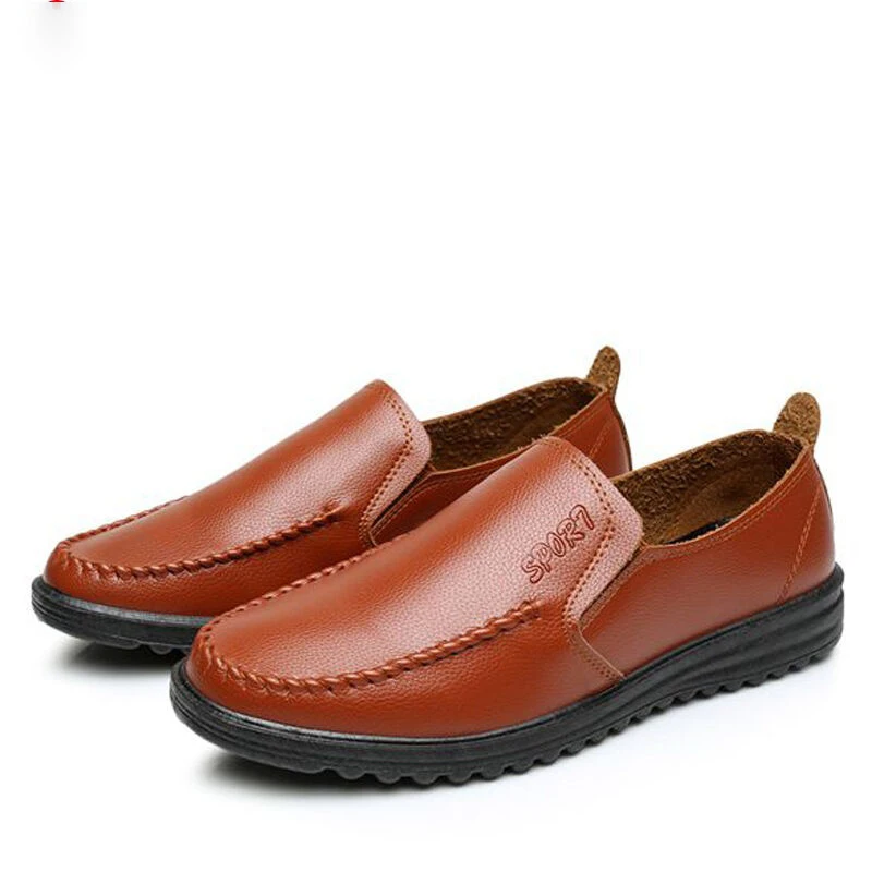 

2018 New breathable Slip on Casual Men Loafers Spring and Autumn Mens Shoes Leather Men's Flats business casual Driving Shoe