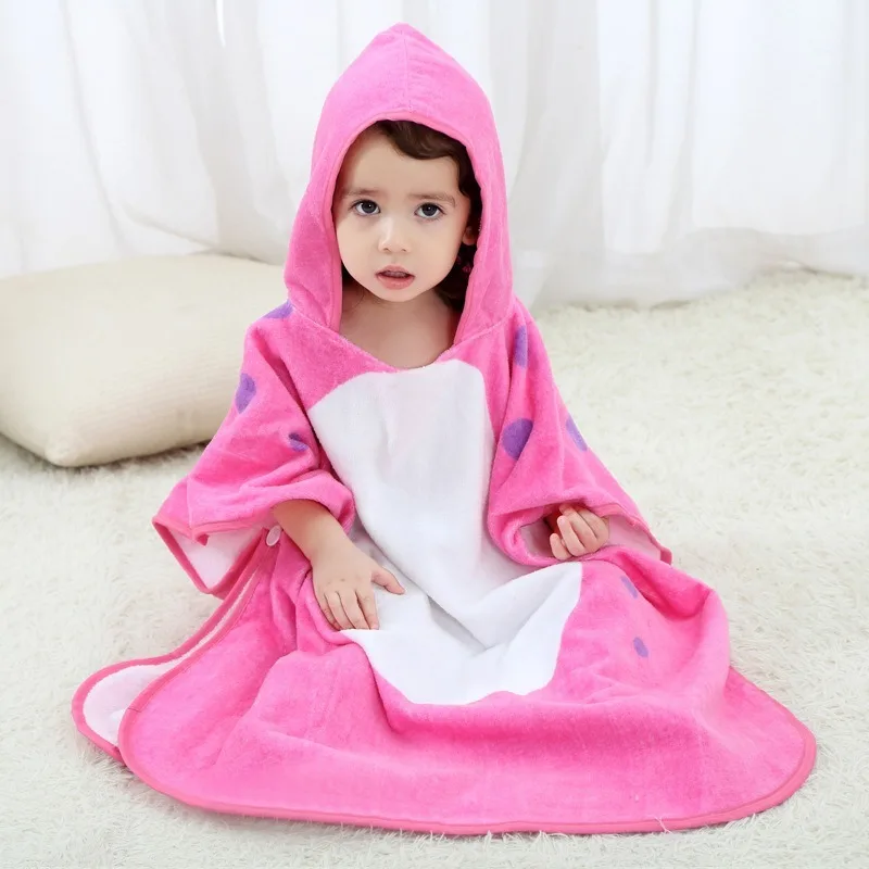 Children's Bath Towel  Cover Baby Print Children Kid Cotton beach towel Bathrobe Cute Hoodie Swimming Accesssories