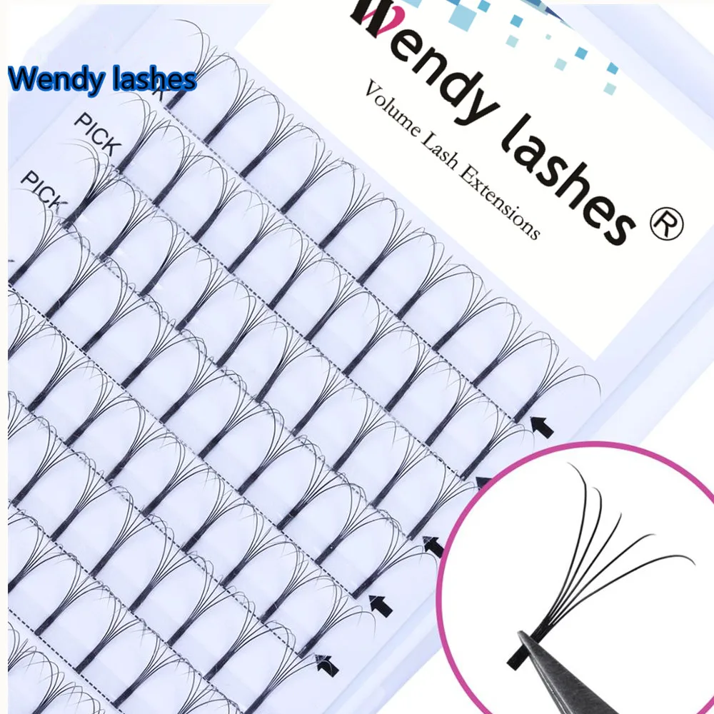 

2Cases Long Stem False Lashes0.07/0.10 curl 3D5D Premade Russian Volume Fans Faux Mink Premade Eyelash Extensions Makeup Cilios