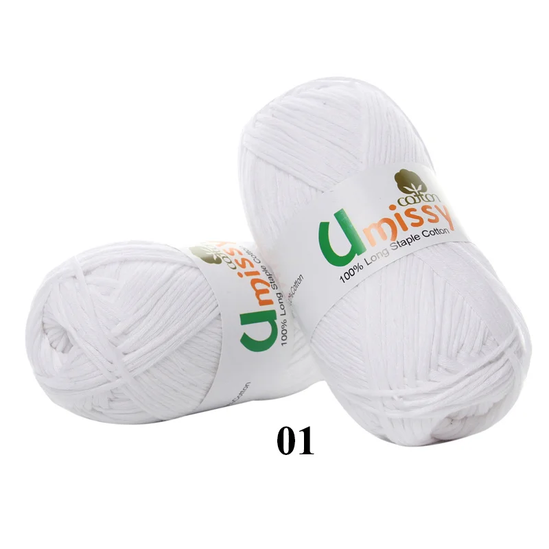 01 White 10pcs 10 шт. чесаный толстой пряжи вязаный детский свитер куклы 8 граф органических хлопчатобумажной пряжи для вязания - Цвет: 01 White 10pcs