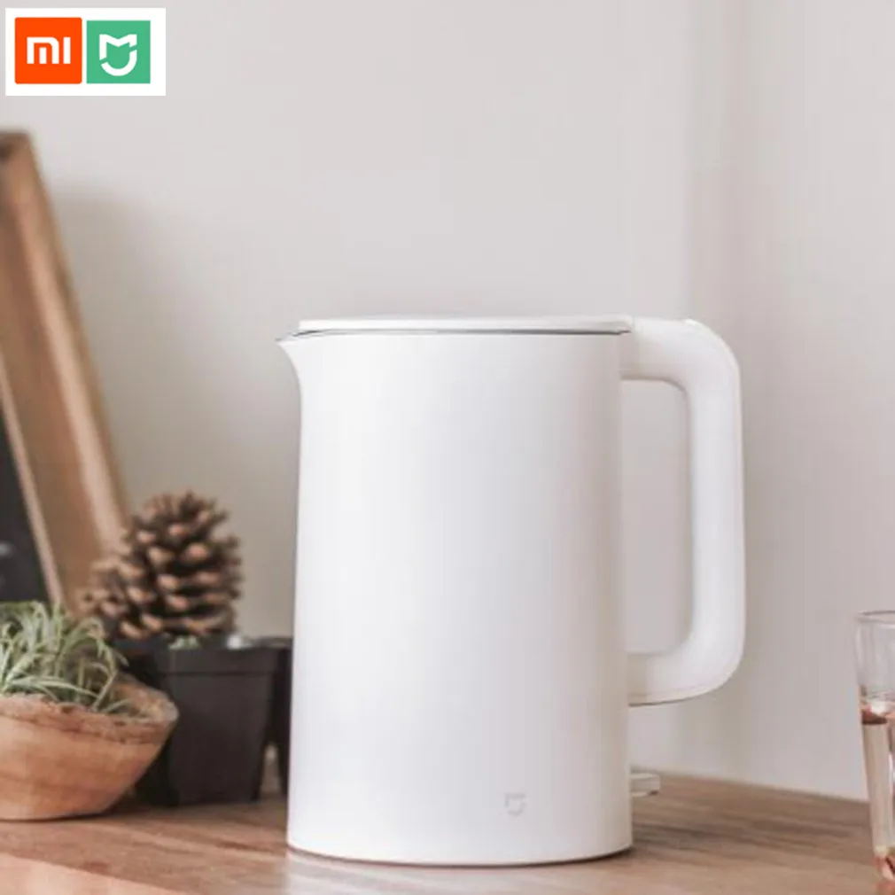 Электрический чайник Xiaomi Mijia, заварочный чайник, 1,5 л, с автоматической защитой от воды, котел, заварочный чайник, мгновенный нагрев, нержавеющая сталь