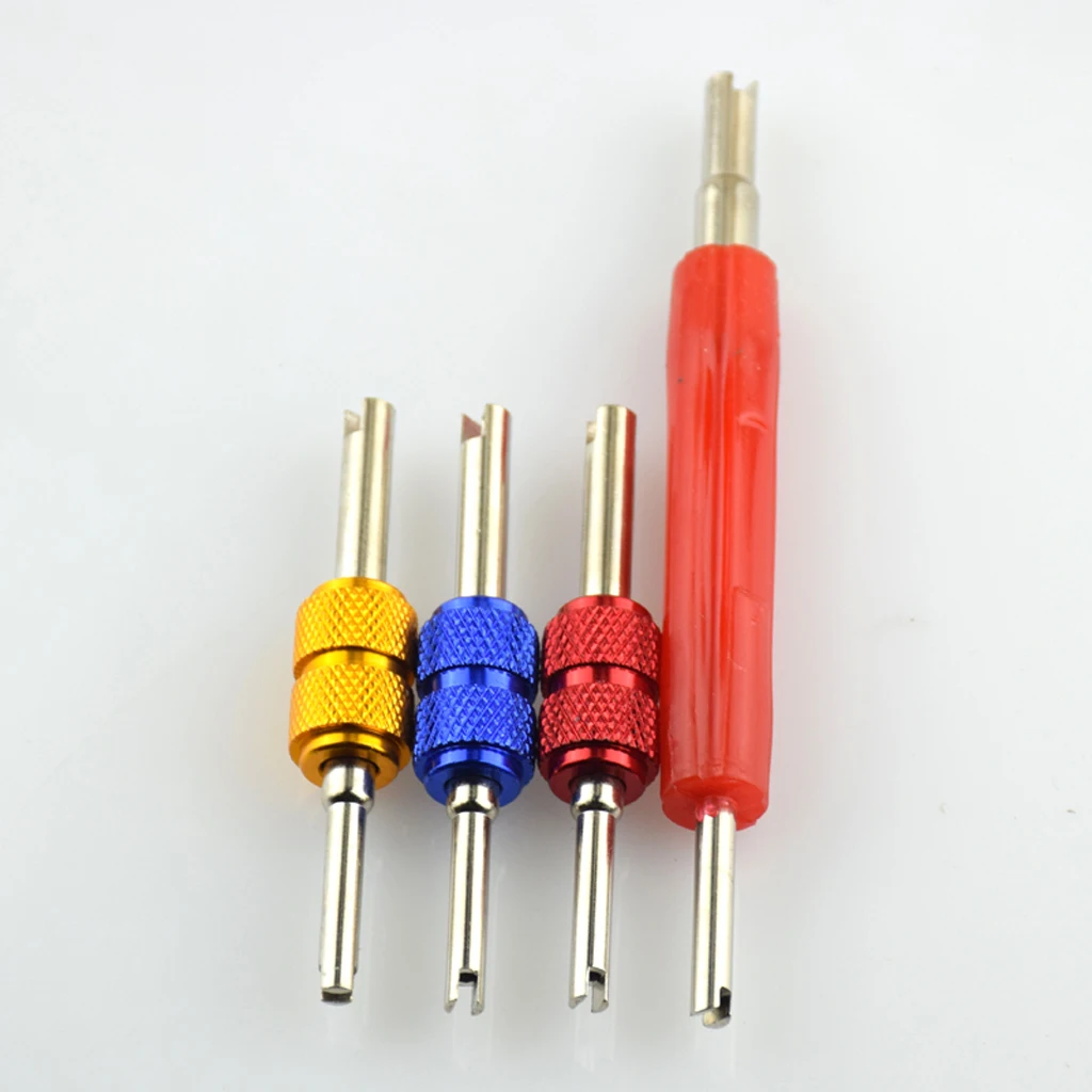 4x Dual Head Valve Stem Core Remover Tire Repair Tool Set for Truck Auto Car