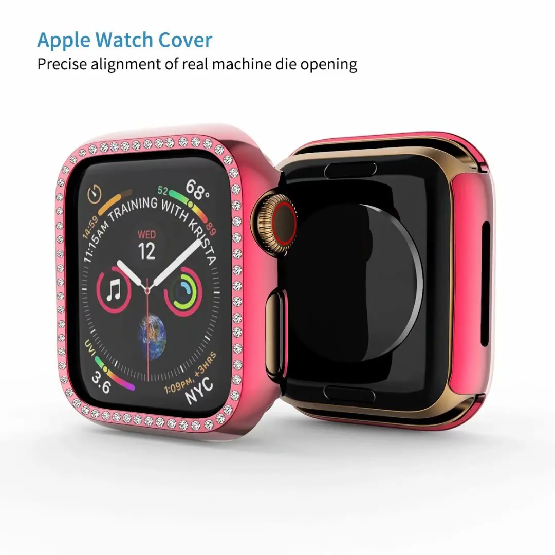 Защитный чехол из поликарбоната для Apple Watch, 38 мм, 42 мм, серия 1, 2, 3, Алмазный Корпус для iwatch 4, 5, 40 мм, 44 мм, чехол, бампер, чехол для часов