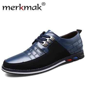 

Merkmak Plus Size 38-48 NEW 2020 PU Leather Men Casual Shoes Brand Mens Loafers Moccasins Breathable Slip on Driving Shoes