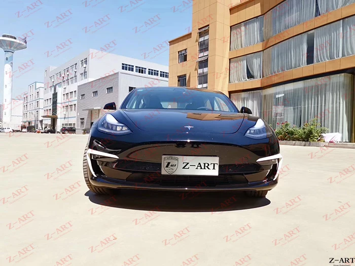 Z-ART карбоновый передний щиток для Tesla модель 3 карбоновый передний бампер сплиттер для Tesla модель 3 передний бампер ветровой сплиттер