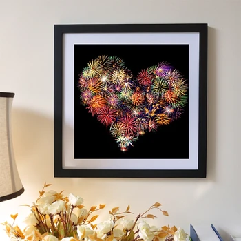 

Heart Shape Firework DIY 5D Diamond Painting Embroidery Cross Stitch Home Decor Q6PE