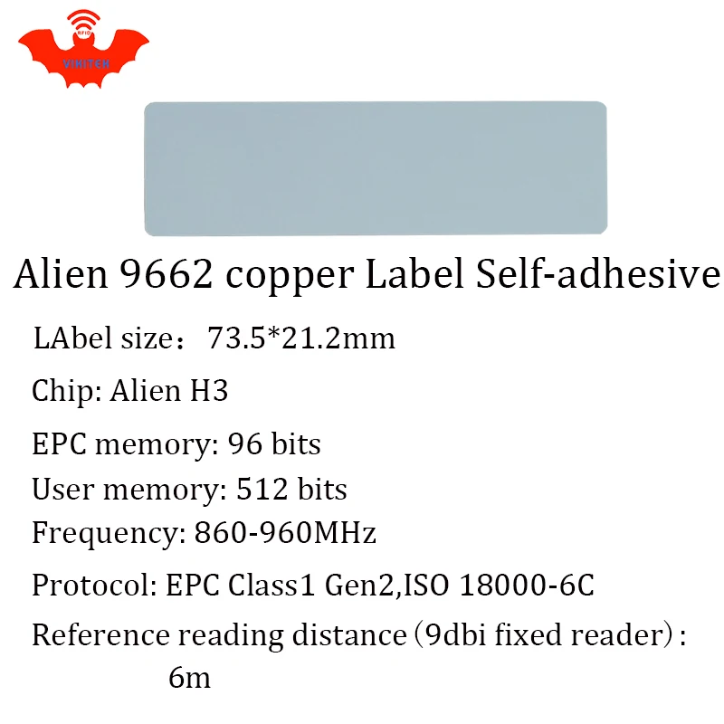 UHF RFID тег стикер Alien 9662 для печати медные наклейки 915 МГц 868 Higgs3 EPC 6C 20 шт. Бесплатная