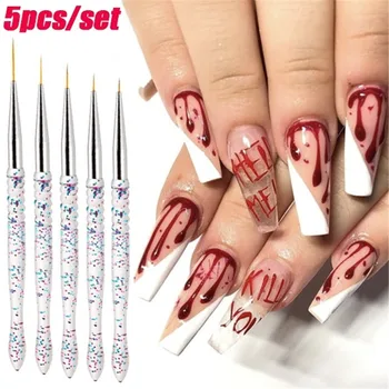 

Professional 7mm/9mm/15mm/20mm Nail Brush Hand Draw Tips Drawing Line Painting Pen Tools Manicure Nail Art Brush Decoration Set