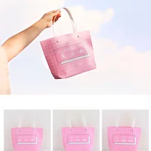 1 шт., розовый Подарочный пакет с сердечком для девочек, Корейская версия, маленький свежий Подарочный пакет на день рождения, подарочный бумажный пакет