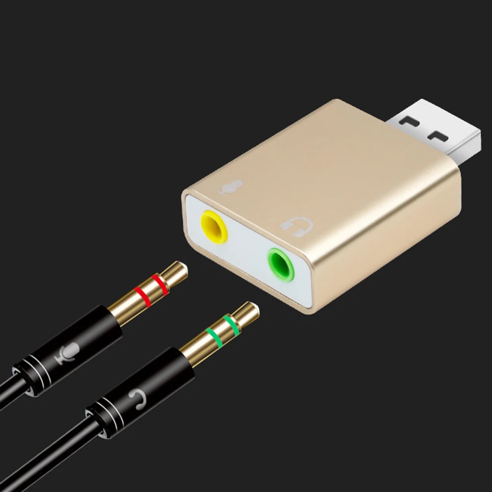 Сплав внешняя звуковая карта USB7.1 аудио адаптер с 3,5 мм разъемом для ПК ноутбук