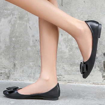 

Pointed-toe women flat bottom lazy shoes new trend women pumps casual fashion four seasons light color flat plus size
