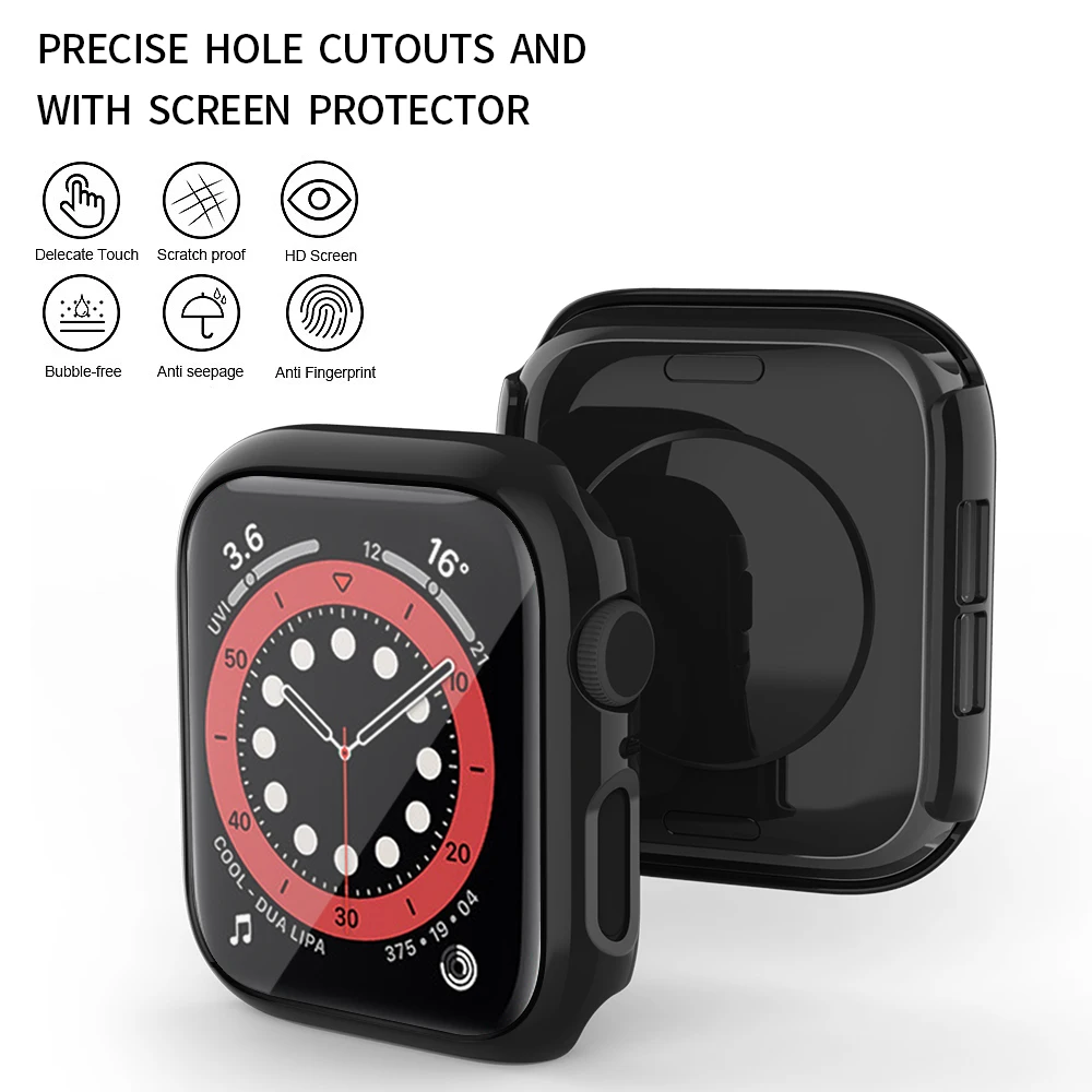 Premium Tempered Glass Case Cover for Apple Watch - Universal Protector Accessories