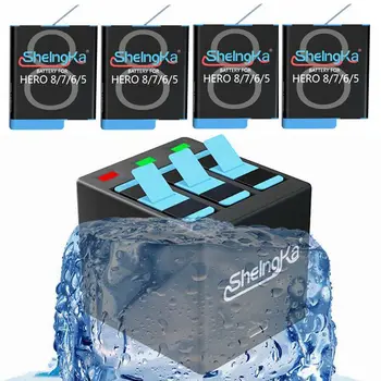 

Original SheIngKa For GoPro Hero 8 7 6 5 Black 2018 hero8 Battery+USB Type-C Charger For Go Pro 5 6 7 8 Black Camera Accessories
