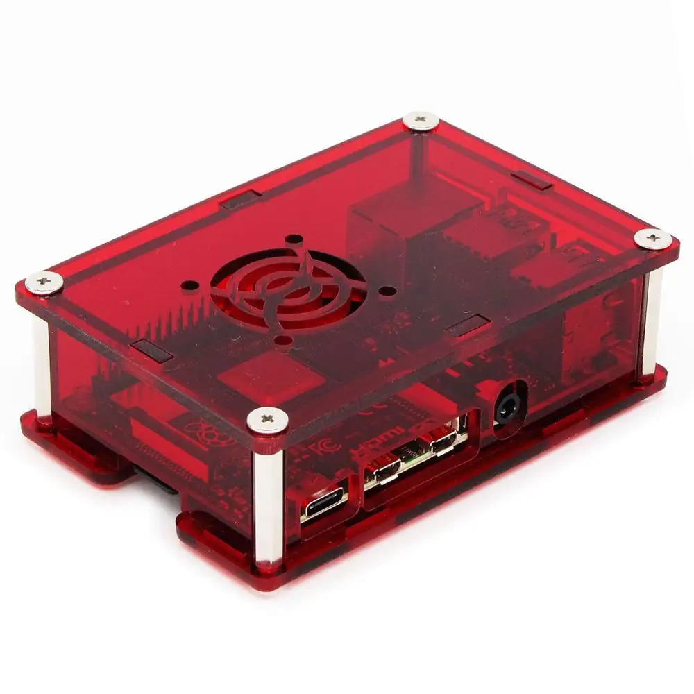 Корпус C4: прозрачный красный Raspberry PI 4 корпус коробка PI4 Модель B 1 ГБ/2 ГБ/4 ГБ