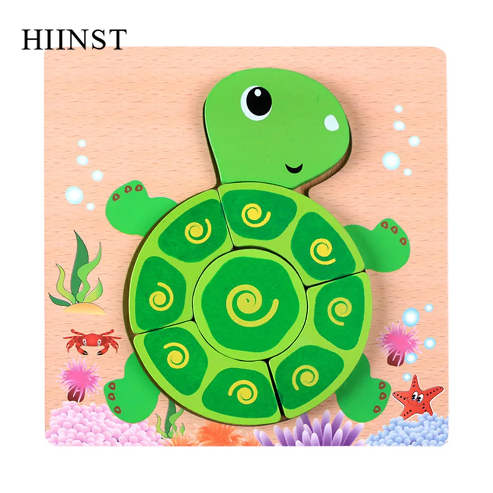 D HIINST пазл, игрушки для детей, деревянные пазлы с животными, обучающие игрушки для детей, транспорт, раннее развитие интеллекта, игрушки - Цвет: D