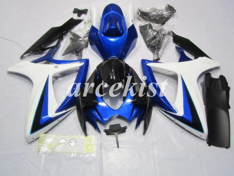 4 подарки ABS мотоцикл Полный обтекатели комплект подходит для Suzuki GSX-R 600 750 2006 2007 06 07 GSXR600 GSXR750 пользовательские темная собака - Цвет: blue black
