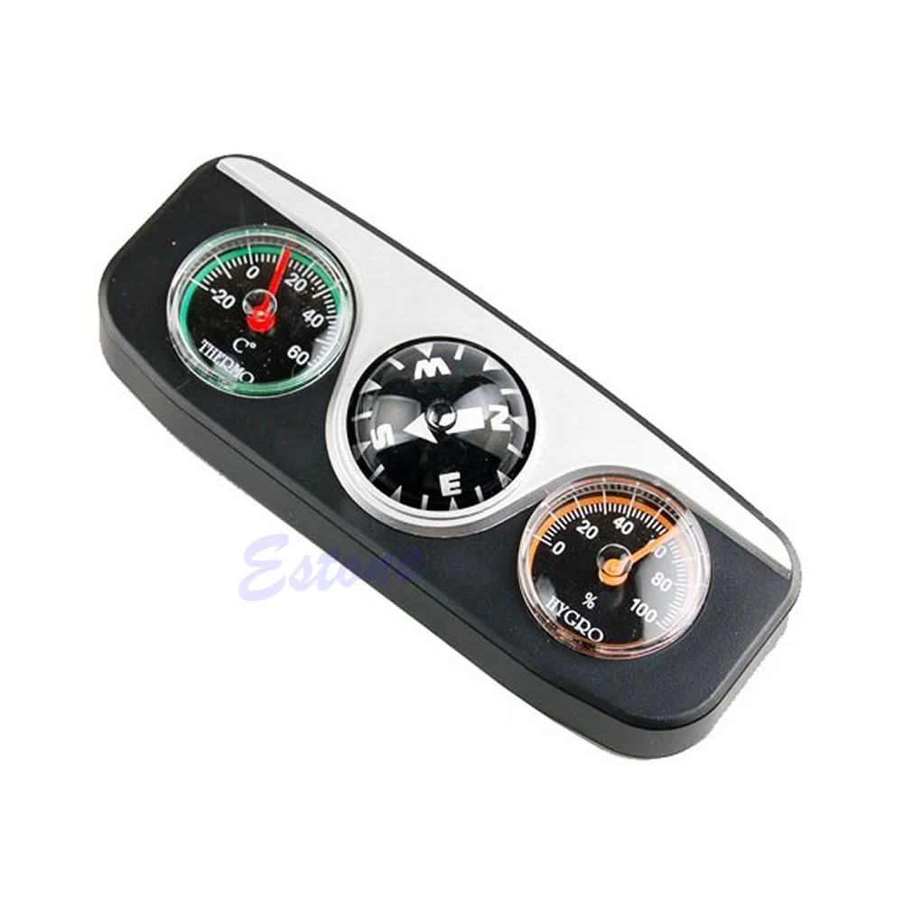 

3in1 Guide Ball Boat Car Vehicles Auto Navigation Hygrometer Thermometer Compass R2LC