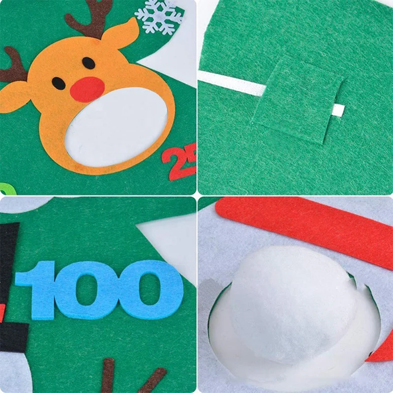 Рождественские игры с 3 снежинками DIY войлочные Рождественские елки новогодние подарки Детские игрушки настенные подвесные украшения Рождественский Декор
