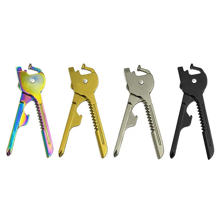 

Color Version Outdoor Multi-functional Keychain Mini Multifunctional Tool Swiss Technology 6 One Key Knife