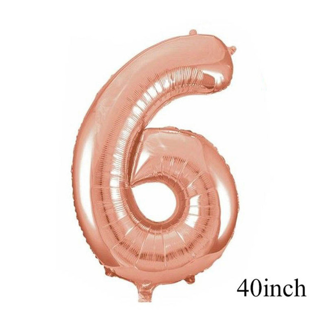 Birthday Rose Gold Number Foil Balloon Party Decorations Kids First 1st 2nd 3rd Birthday Baby Shower Boy Girl Baloons
