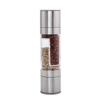 

2 in 1 Stainless Steel Manual Salt Pepper Mill Grinder Kitchen Tool Muller Tool Spices Grinder Grinding For Cooking Restaurant