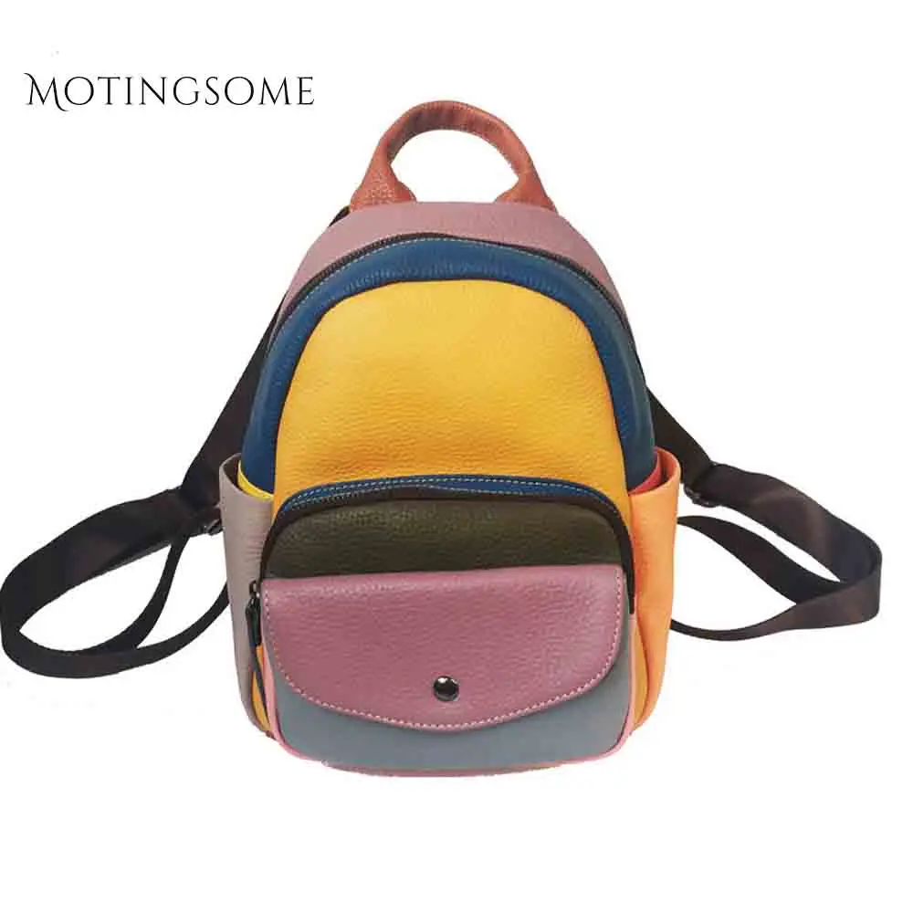

Vintage Genuine Leather Backpack Retro Style Handmade Color Cowhide Leather Backpack Luxury School Mochila for Ladies 2020 New