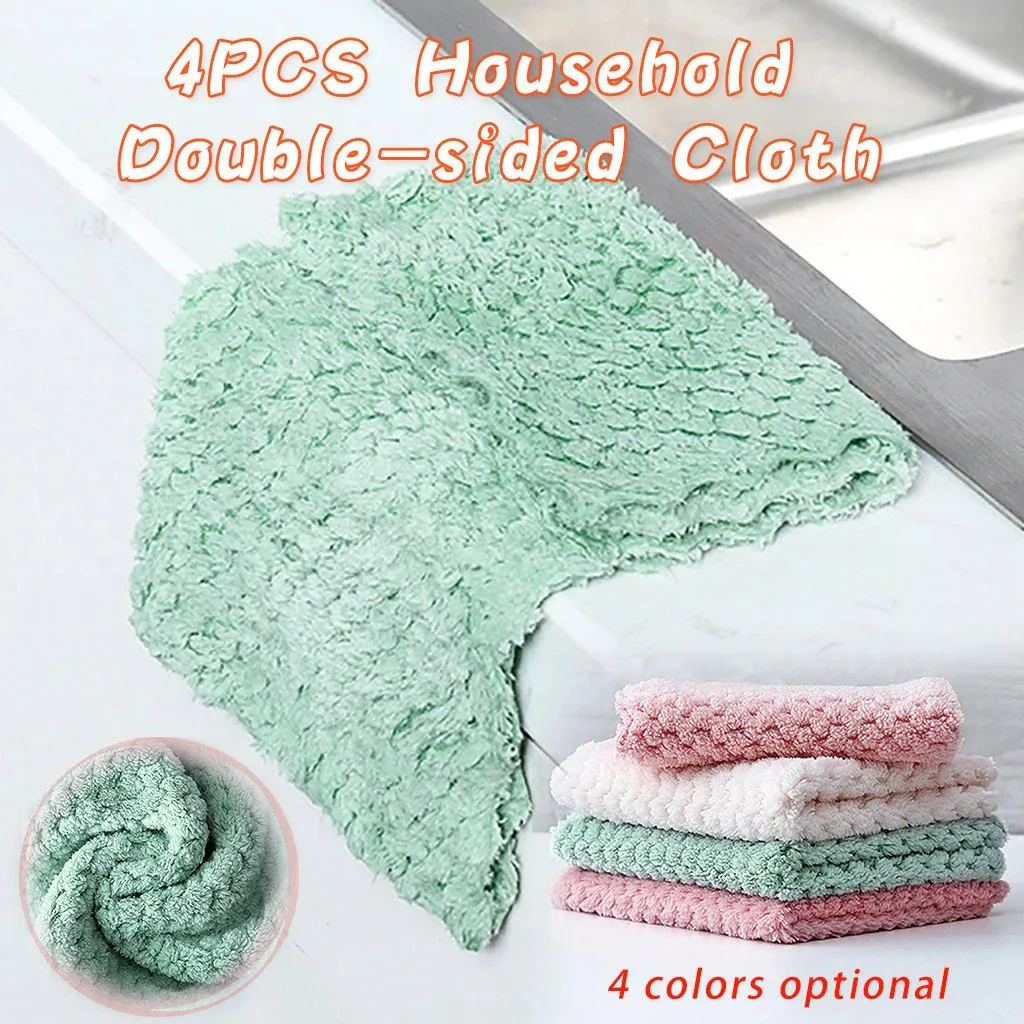 

Household coral fleece dish cloth towels dining table indoor bedroom dusting towel kitchen bathroom absorbent towel cloth 30*