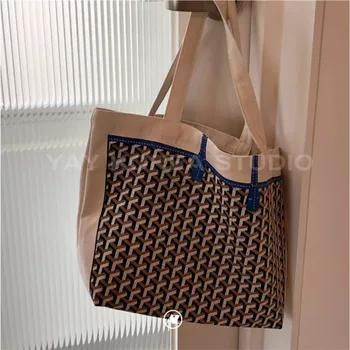 

Dogtooth Canvas Bag Women Shopping Bag Check Pattern Handbag Shoulder Bags Large Capacity Casual Totes Women Purse and Handbags