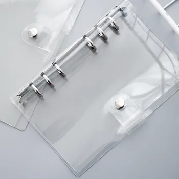 

A7 Transparent Ring Binder 6 Round Ring Soft PVC Binder Loose Leaf Notebook Cover Folder Protector with Snap Button