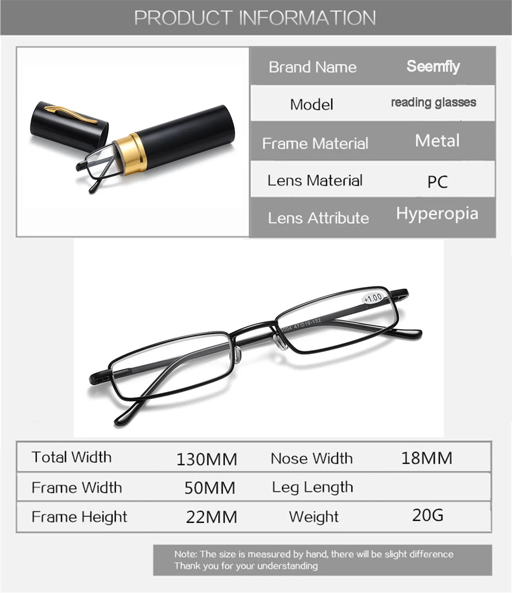 Reading Glasses Unisex Men Women Ultra-light Portable Anti-fatigue Presbyopia Eyeglass With Case Diopter Eyewear +1.0 1.5 2.0