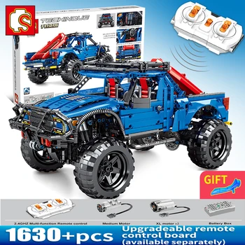 

Sembo Block New 1630PCS Small Remote Control SUV Car Building Blocks Boys Toys Bricks Mini Model Pickup Trucks Gift for Children