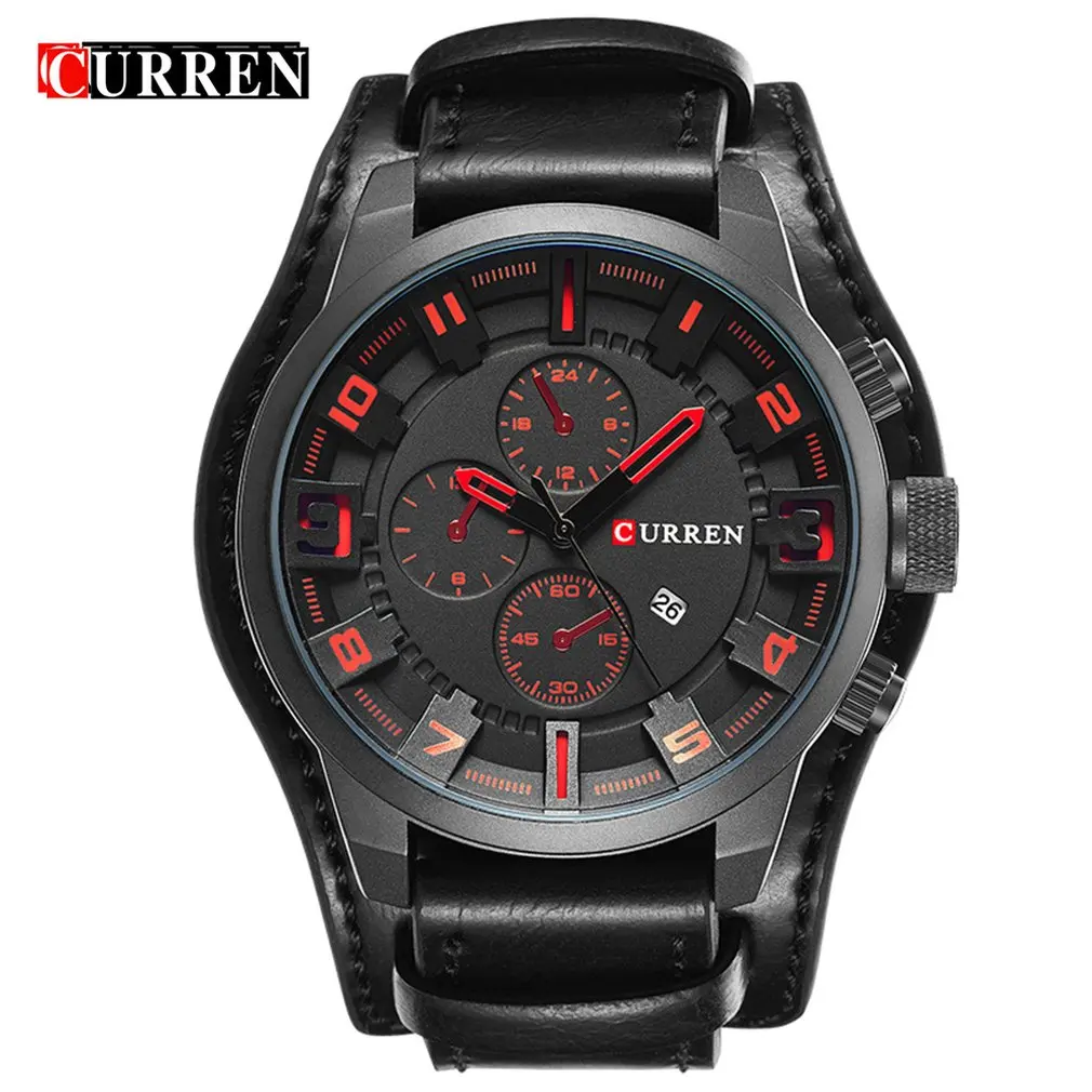 

Carrian 8225 Men'S Casual Business Quartz Watch Leather Wristband Mechanical Pointer Table Multi-Function Watch